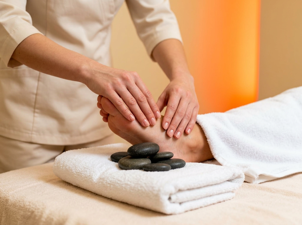 Reflexology in session